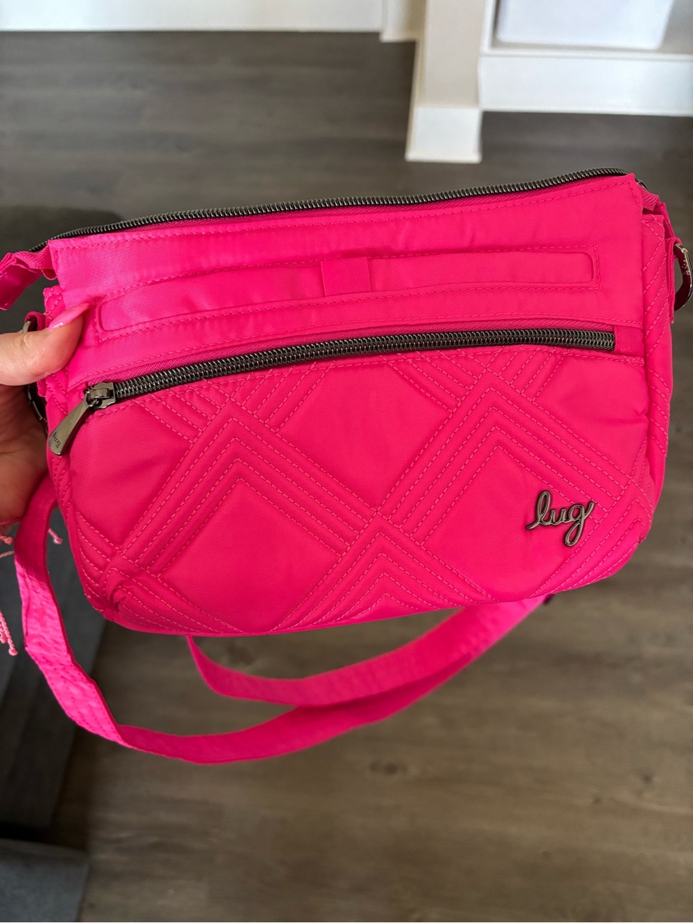 Lug Dash Bright Pink Quilted Crossbody Bag